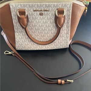 Michael Kors Tan and Cream Crossbody Bag